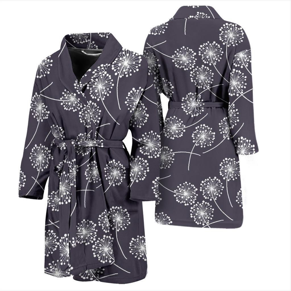 Dandelion Print Pattern Men Long Robe-grizzshop