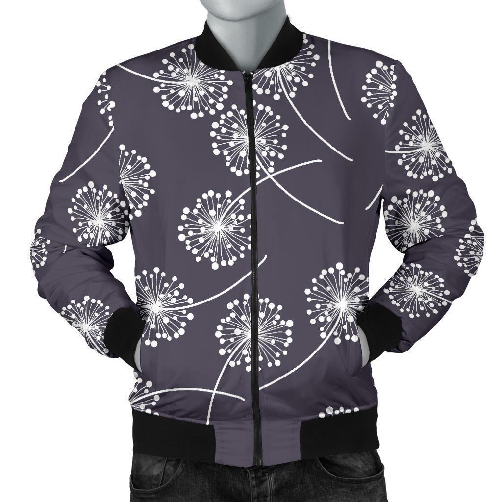 Dandelion Print Pattern Men's Bomber Jacket-grizzshop