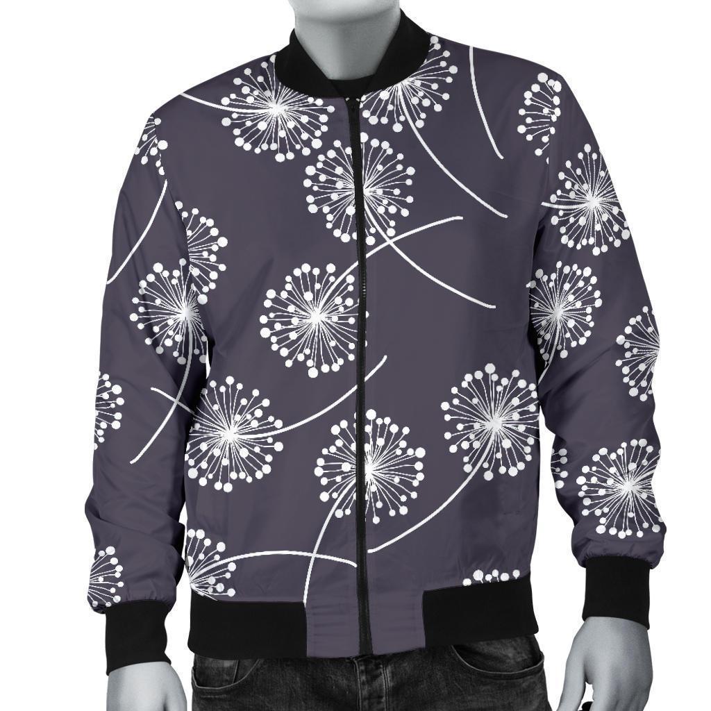 Dandelion Print Pattern Men's Bomber Jacket-grizzshop