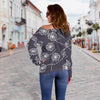 Dandelion Print Pattern Women Off Shoulder Sweatshirt-grizzshop