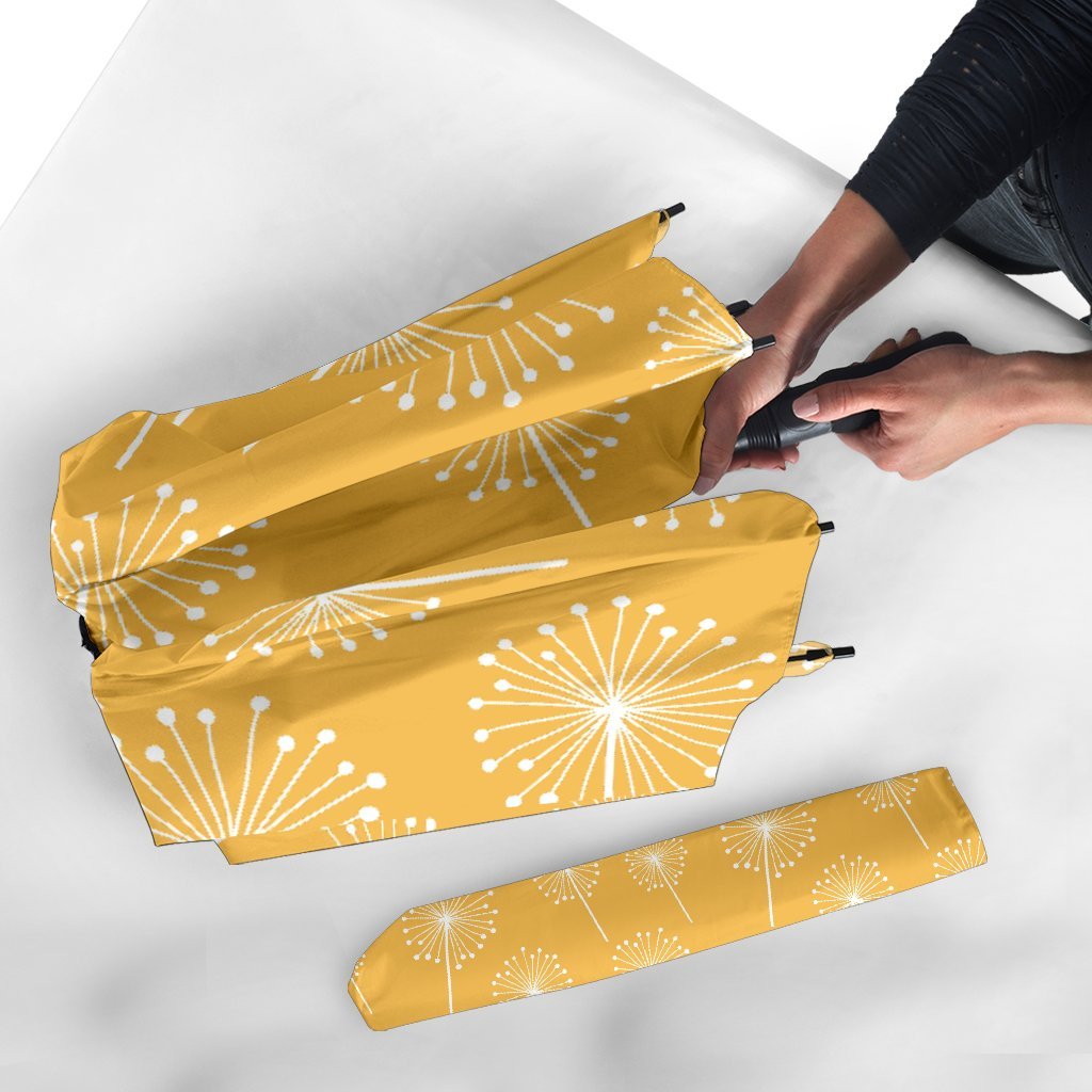 Dandelion Yellow Pattern Print Automatic Foldable Umbrella-grizzshop