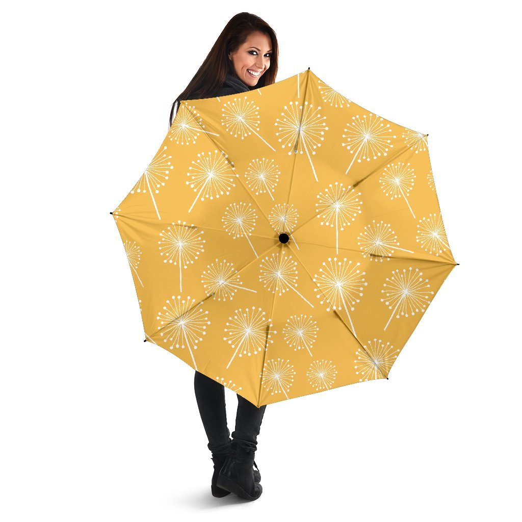 Dandelion Yellow Pattern Print Automatic Foldable Umbrella-grizzshop