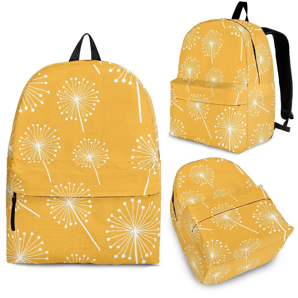 Dandelion Yellow Pattern Print Backpack-grizzshop