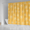 Dandelion Yellow Pattern Print Bathroom Shower Curtain-grizzshop