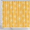 Dandelion Yellow Pattern Print Bathroom Shower Curtain-grizzshop