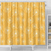 Dandelion Yellow Pattern Print Bathroom Shower Curtain-grizzshop