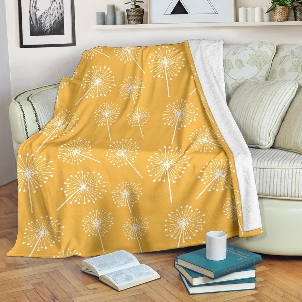 Dandelion Yellow Pattern Print Blanket-grizzshop