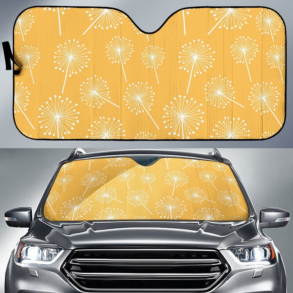 Dandelion Yellow Pattern Print Car Sun Shade-grizzshop