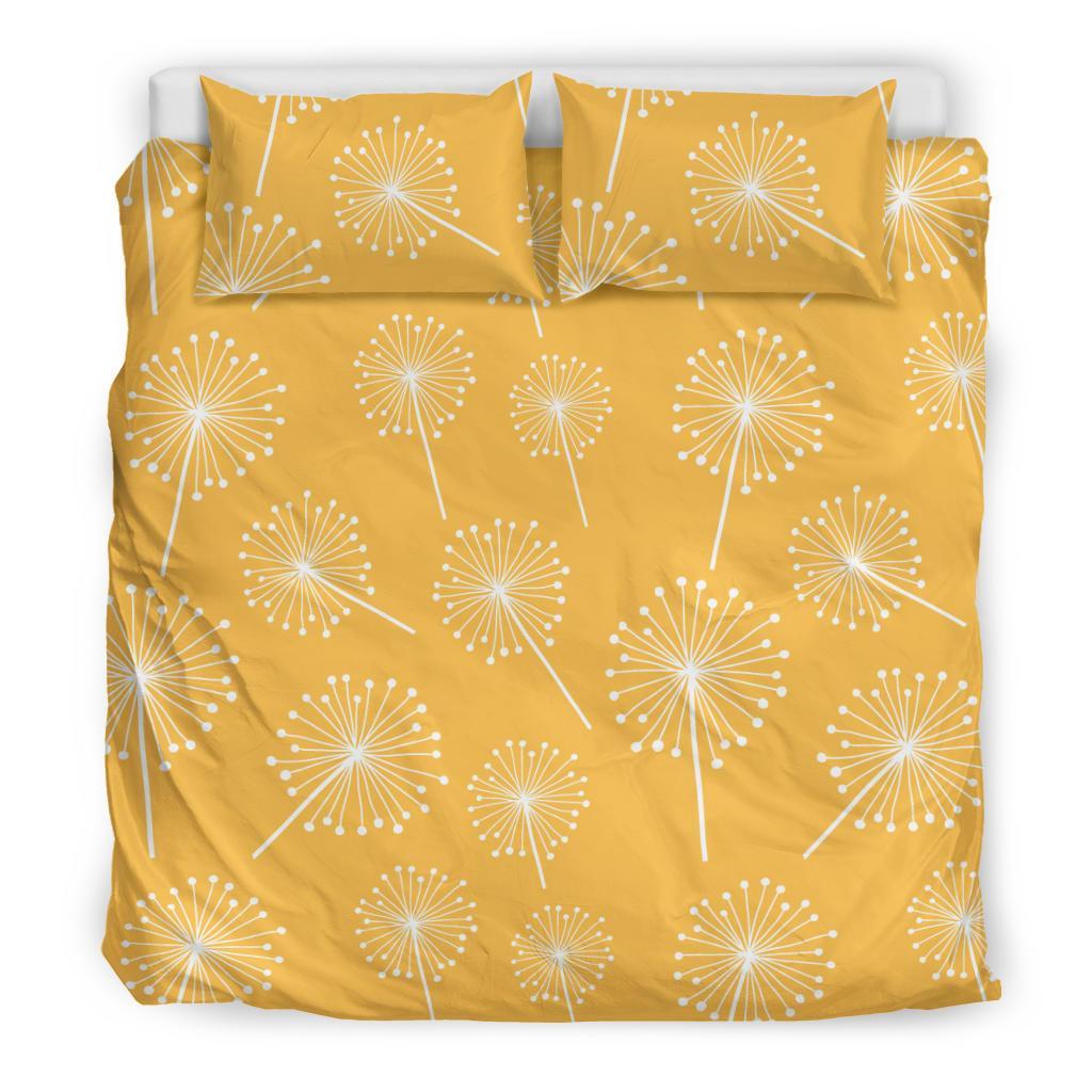 Dandelion Yellow Pattern Print Duvet Cover Bedding Set-grizzshop