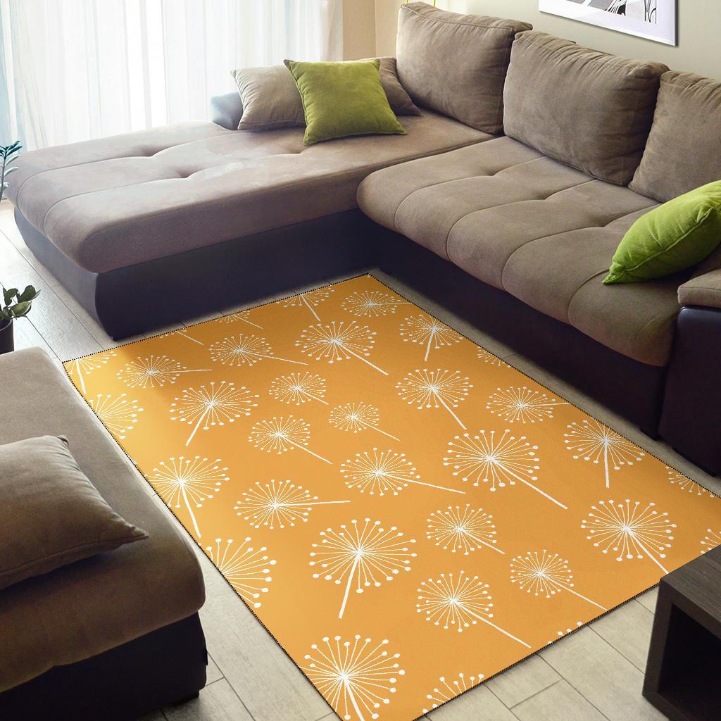 Dandelion Yellow Pattern Print Floor Mat-grizzshop