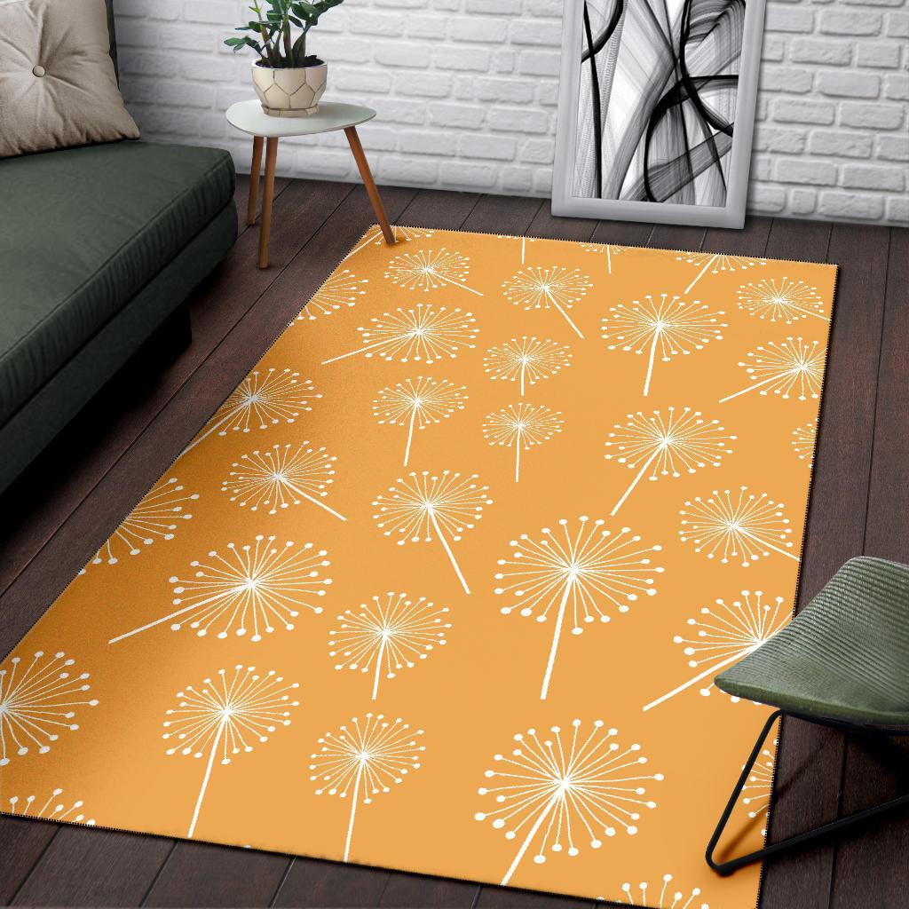 Dandelion Yellow Pattern Print Floor Mat-grizzshop