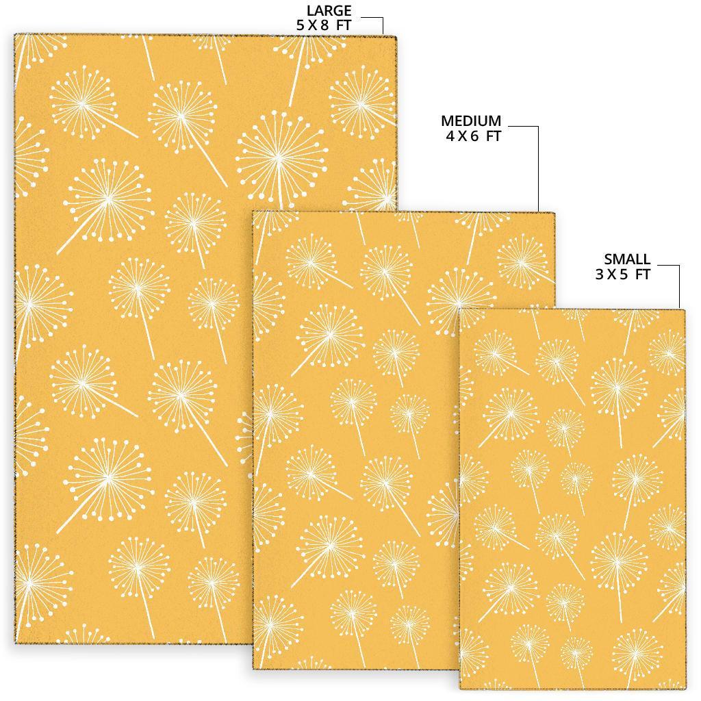 Dandelion Yellow Pattern Print Floor Mat-grizzshop