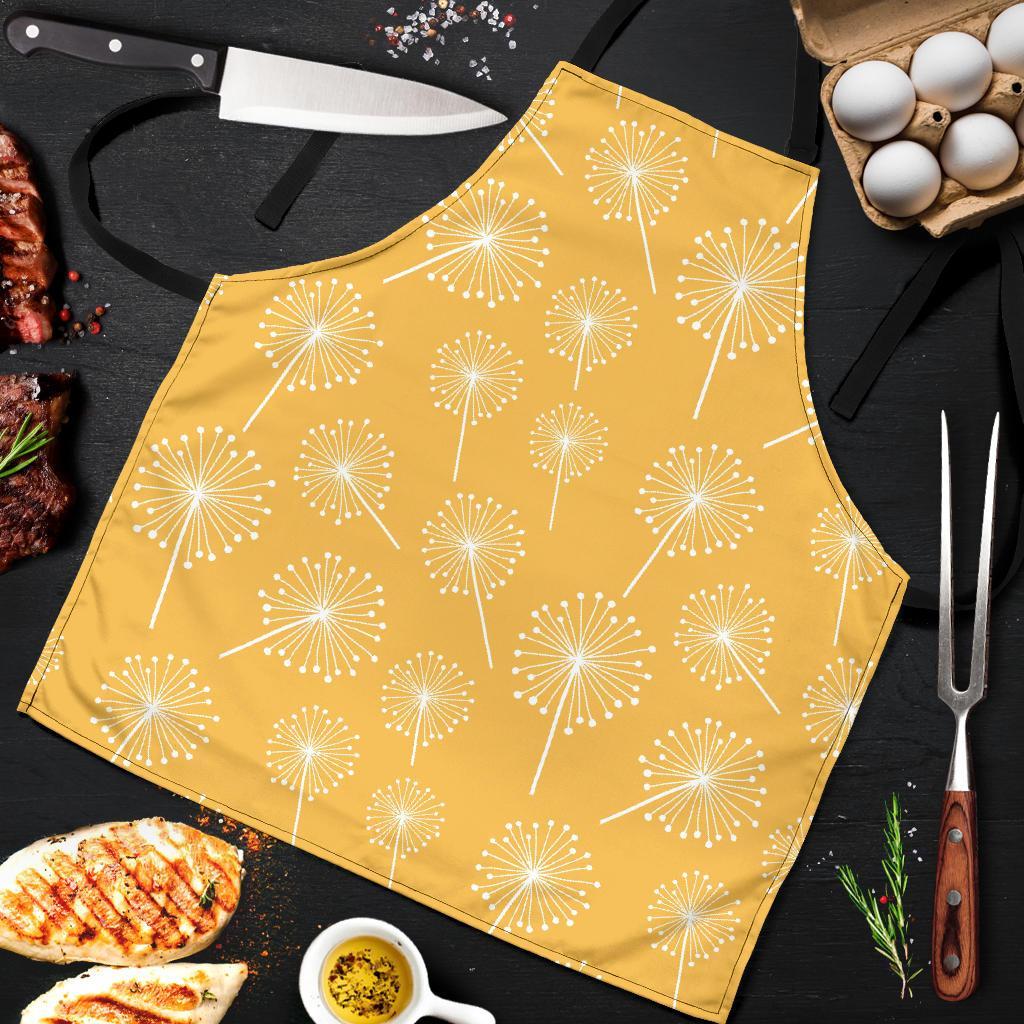 Dandelion Yellow Pattern Print Men's Apron-grizzshop