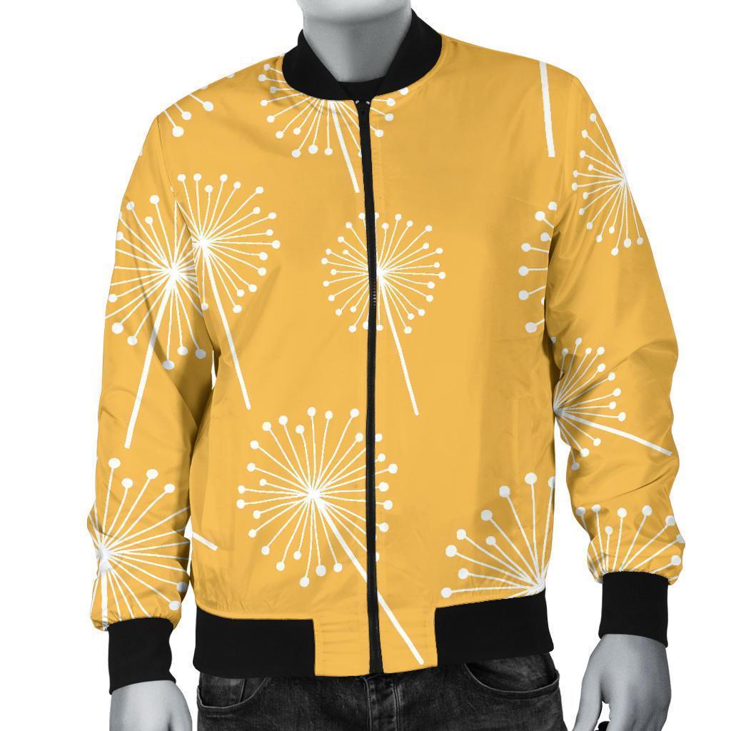 Dandelion Yellow Pattern Print Men's Bomber Jacket-grizzshop