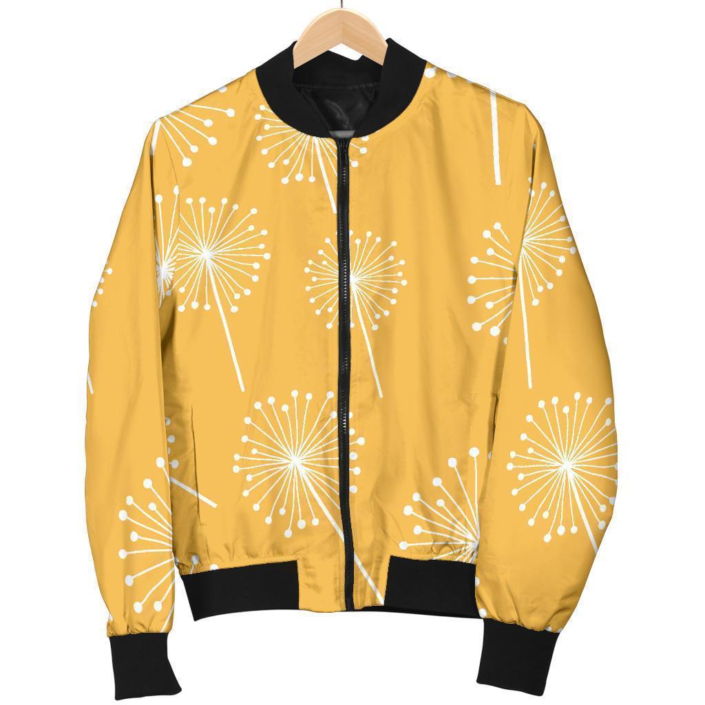 Dandelion Yellow Pattern Print Men's Bomber Jacket-grizzshop