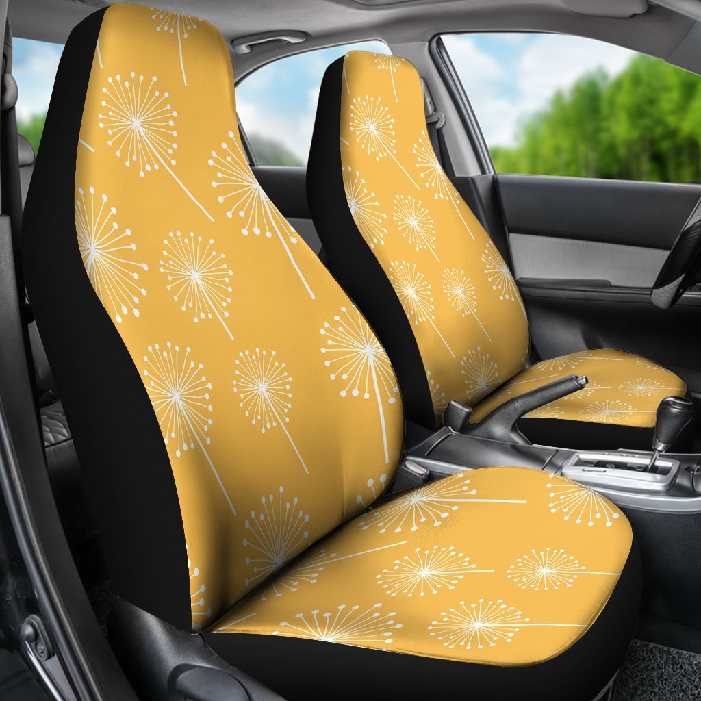 Dandelion Yellow Pattern Print Universal Fit Car Seat Covers-grizzshop