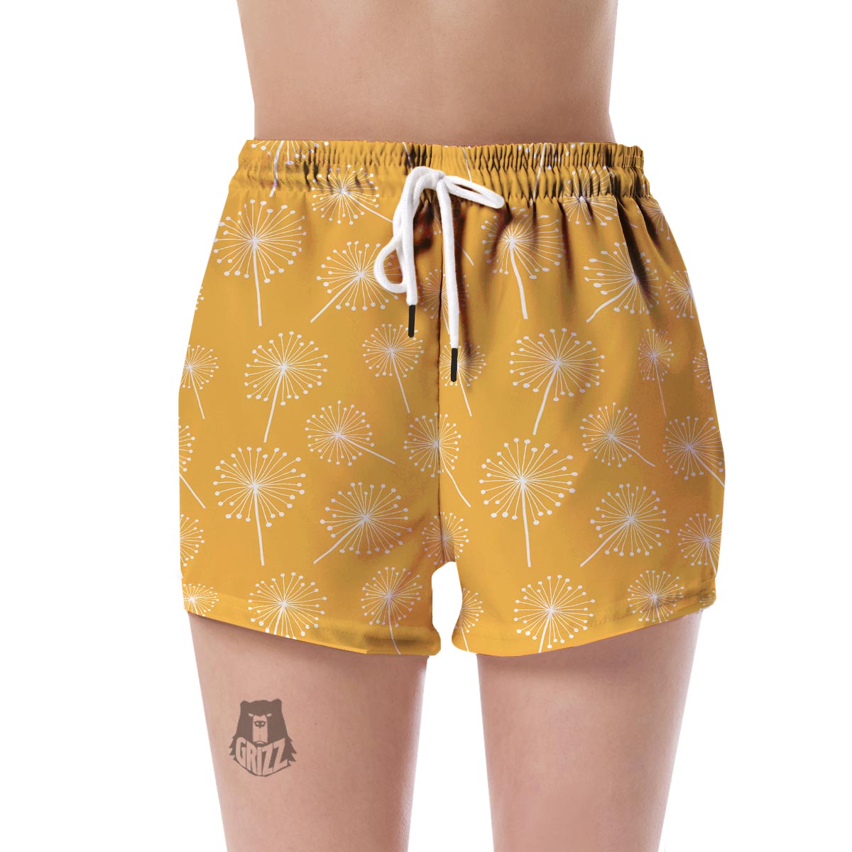 Dandelion Yellow Pattern Print Women's Shorts-grizzshop