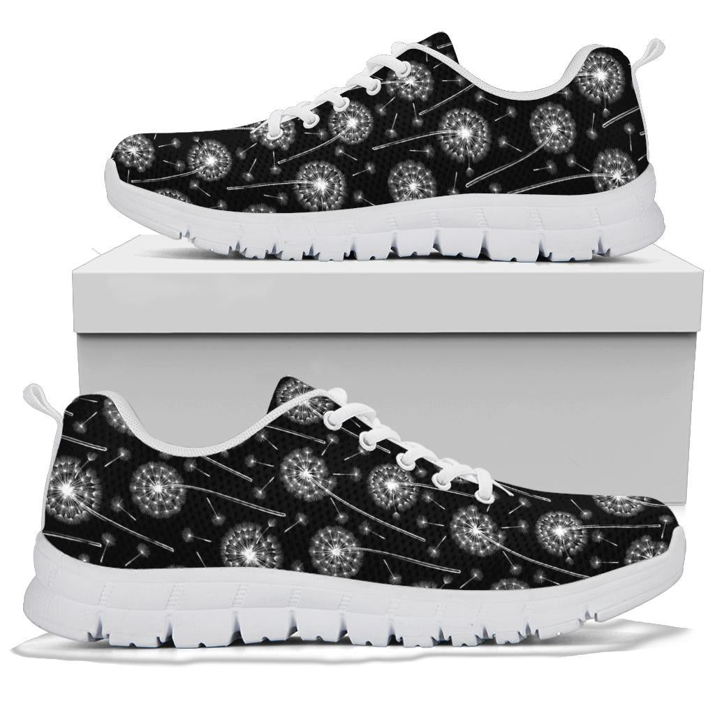Dandelion Black Pattern Print Sneaker Shoes For Men Women-grizzshop