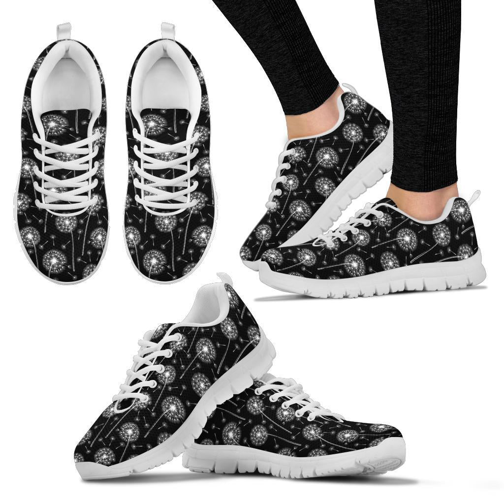 Dandelion Black Pattern Print Sneaker Shoes For Men Women-grizzshop
