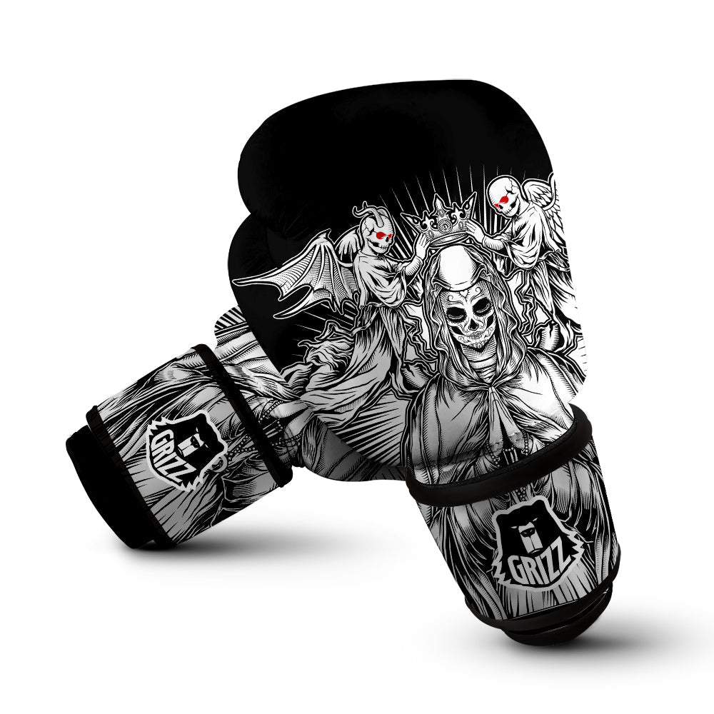 Dark Angel Of Death Print Boxing Gloves-grizzshop