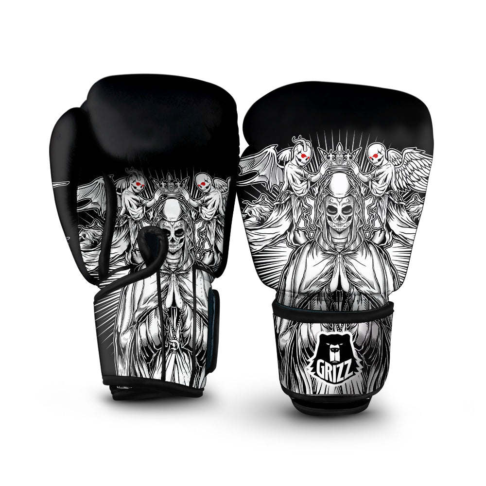 Dark Angel Of Death Print Boxing Gloves-grizzshop