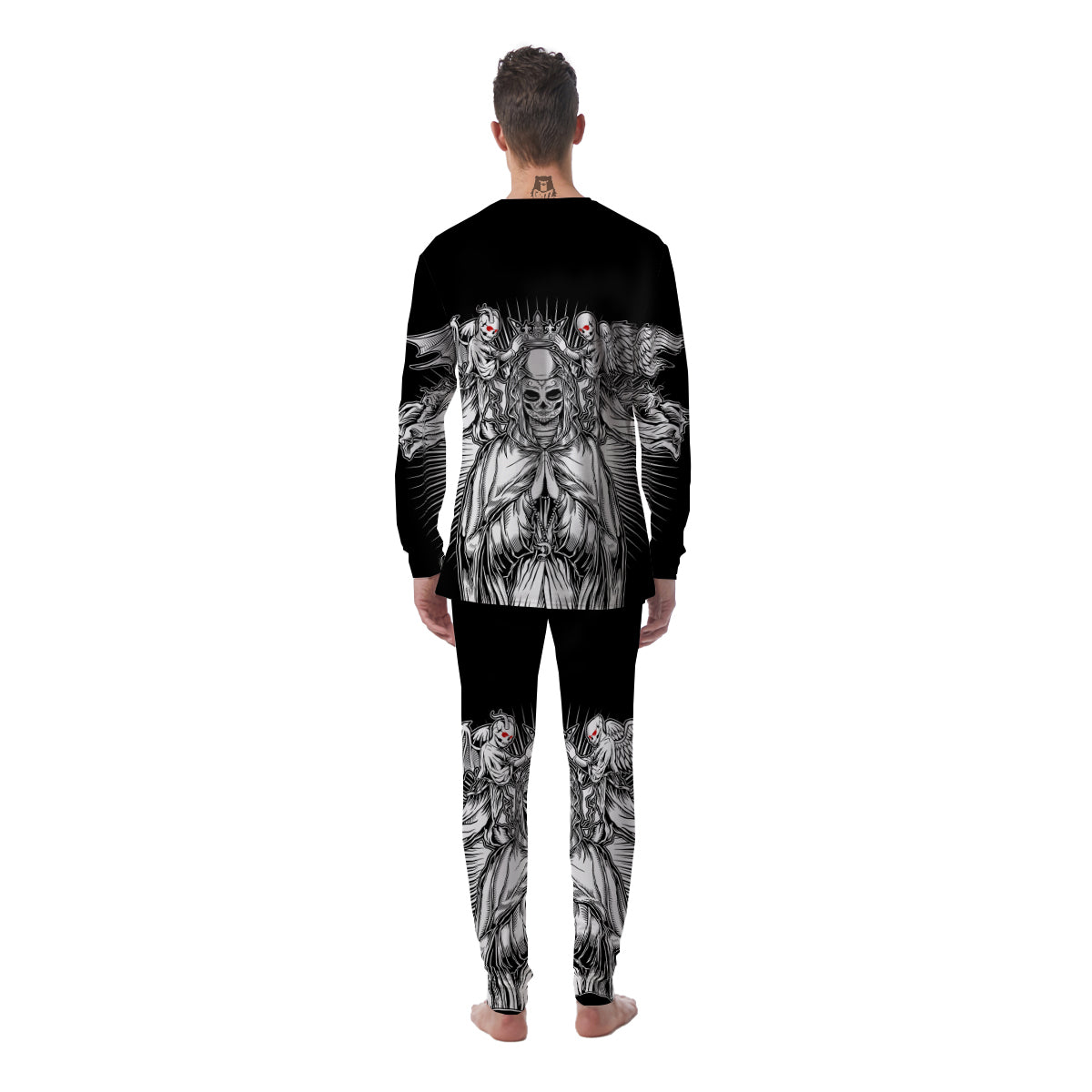 Dark Angel Of Death Print Men's Pajamas-grizzshop