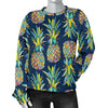 Dark Blue Pineapple Print Sweatshirt-grizzshop