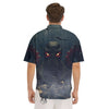 Dark Cthulhu Octopus And Bones Print Men's Short Sleeve Shirts-grizzshop