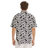 Dark Floral And Crow Print Pattern Men's Short Sleeve Shirts-grizzshop