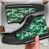 Dark Green Camo And Camouflage Print Black High Top Shoes-grizzshop