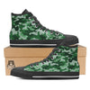 Dark Green Camo And Camouflage Print Black High Top Shoes-grizzshop