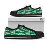 Dark Green Camo And Camouflage Print Black Low Top Shoes-grizzshop