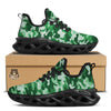 Dark Green Camo And Camouflage Print Black Running Shoes-grizzshop