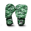 Dark Green Camo And Camouflage Print Boxing Gloves-grizzshop