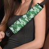 Dark Green Camo And Camouflage Print Car Seat Belt Cover-grizzshop