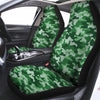 Dark Green Camo And Camouflage Print Car Seat Covers-grizzshop