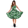 Dark Green Camo And Camouflage Print Dress-grizzshop
