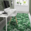 Dark Green Camo And Camouflage Print Floor Mat-grizzshop