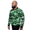 Dark Green Camo And Camouflage Print Men's Bomber Jacket-grizzshop