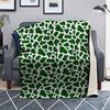 Dark Green Cow Print Pattern Blanket-grizzshop