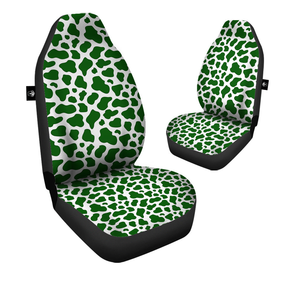 Dark Green Cow Print Pattern Car Seat Covers-grizzshop