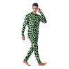 Dark Green Cow Print Pattern Men's Pajamas-grizzshop