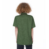 Dark Green Glitter Texture Print Women's Short Sleeve Shirts-grizzshop