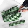 Dark Green Houndstooth Print Umbrella-grizzshop