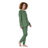 Dark Green Houndstooth Print Women's Pajamas-grizzshop