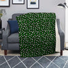 Dark Green Leopard Print Pattern Blanket-grizzshop