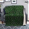 Dark Green Leopard Print Pattern Blanket-grizzshop