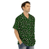 Dark Green Leopard Print Pattern Men’s Hawaiian Shirt-grizzshop