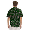 Dark Green Leopard Print Pattern Men's Short Sleeve Shirts-grizzshop