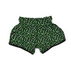Dark Green Leopard Print Pattern Muay Thai Boxing Shorts-grizzshop